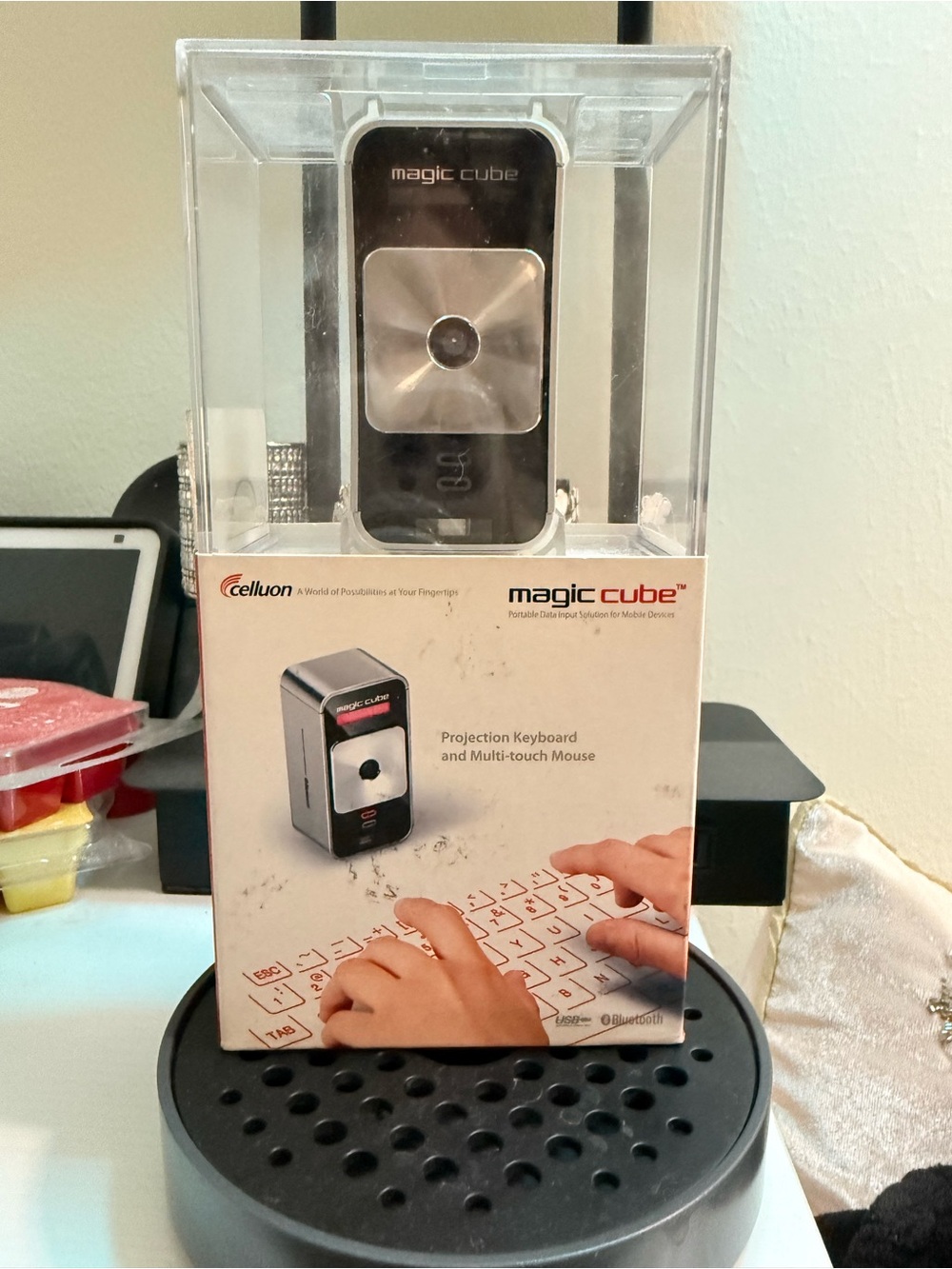 Magic Cube Projection Keyboard & Multi-Touch Mouse - Black